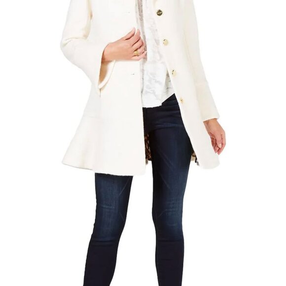 Laundry By Shelli Segal wool blended Boucle Skirted Hem Coat - Picture 2 of 7